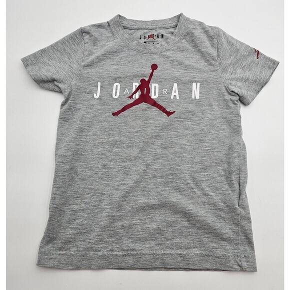 2 Air Jordan Boy's Size 5/6/7 Gray Long Sleeve and Short Sleeve Shirts - Picture 2 of 8
